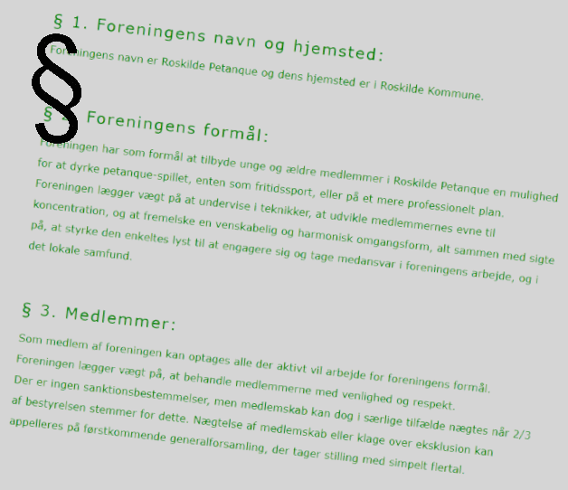  vedtægter for Roskilde Petanque 